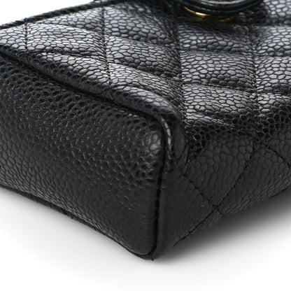 Chanel Caviar Quilted Mini Phone Holder Clutch Black 9 of 11