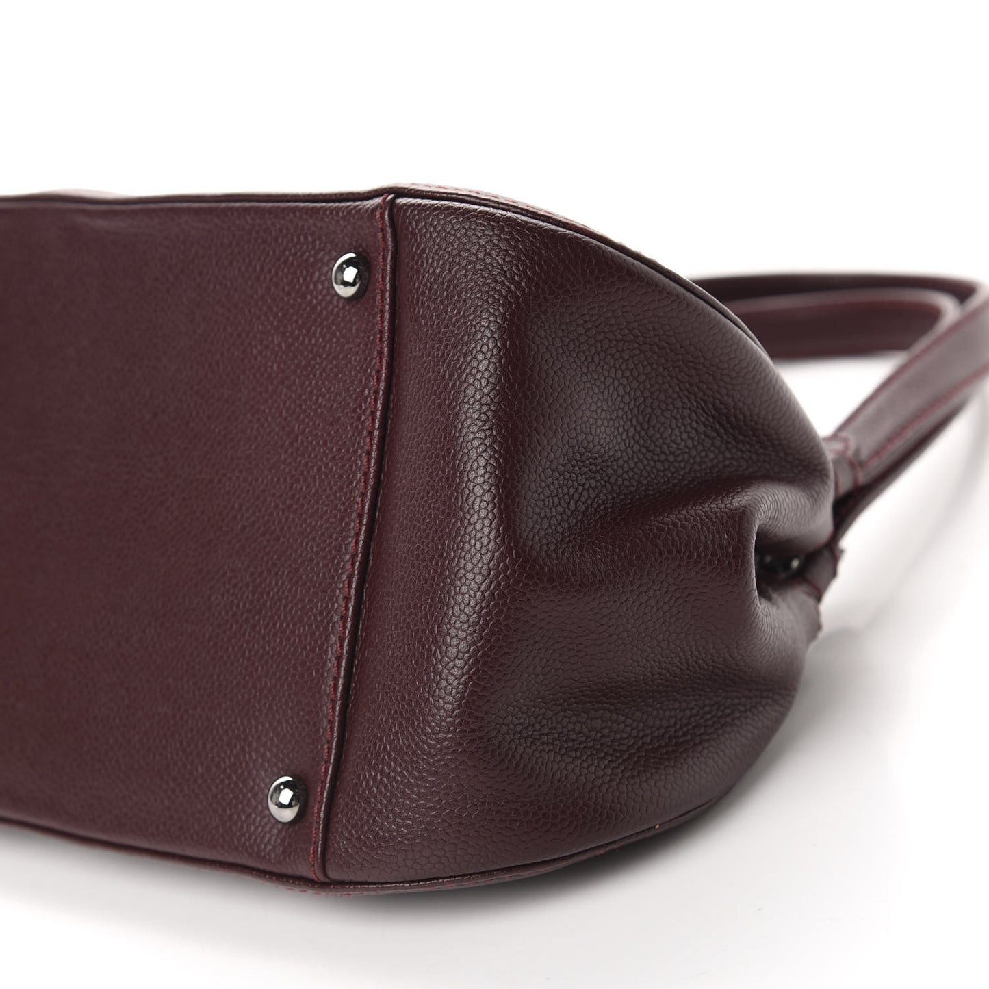 Caviar Quilted Small Mademoiselle Flap Bag Burgundy