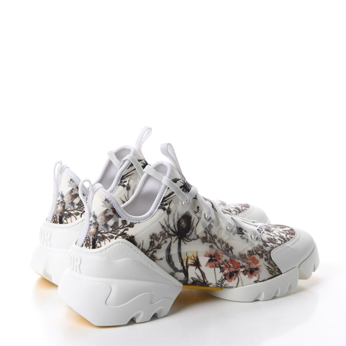 Neoprene Rubber Champetre Print Womens D-Connect Sneakers 40.5 White Multicolor