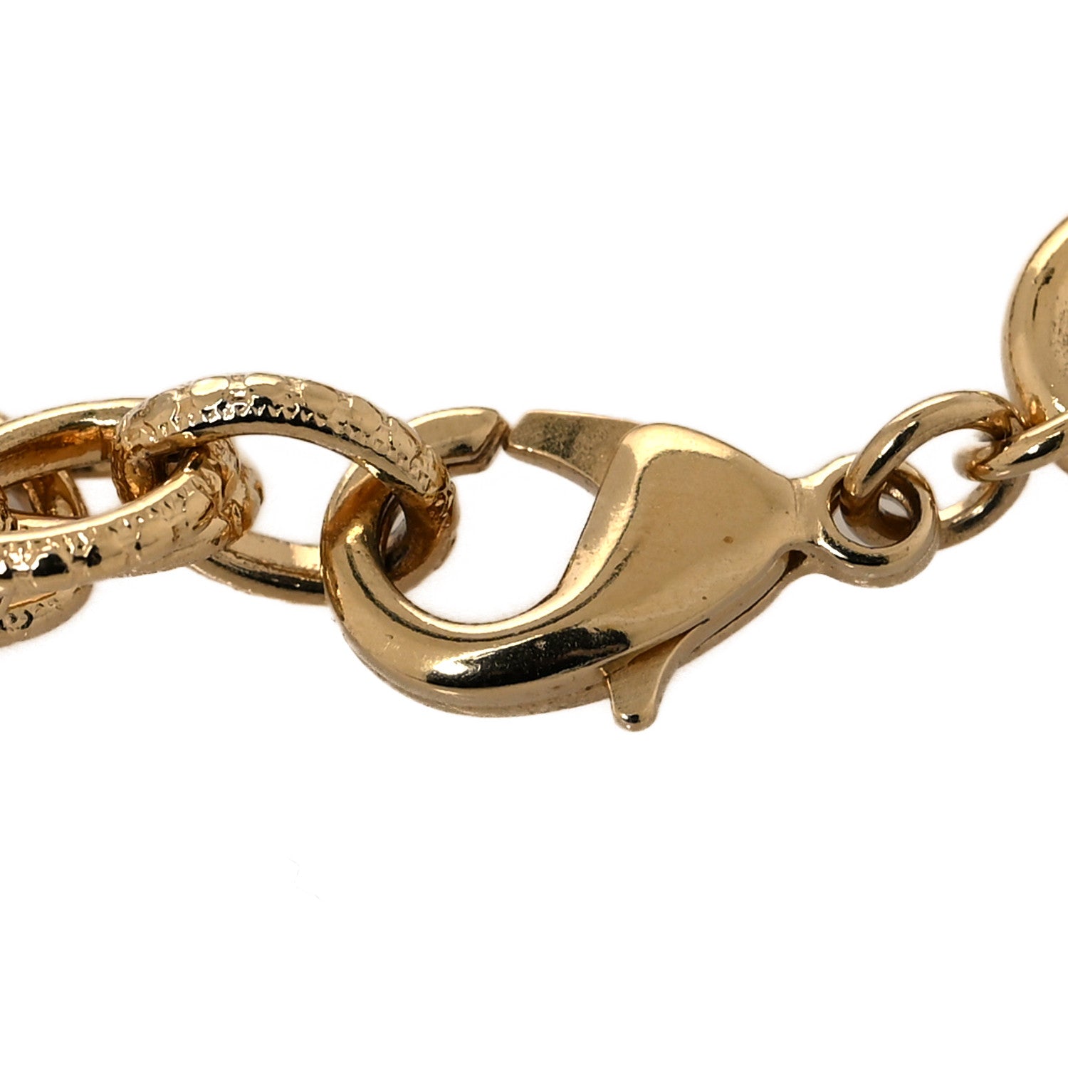 Chanel CC Charm Bracelet Gold Beige Navy 4 of 5