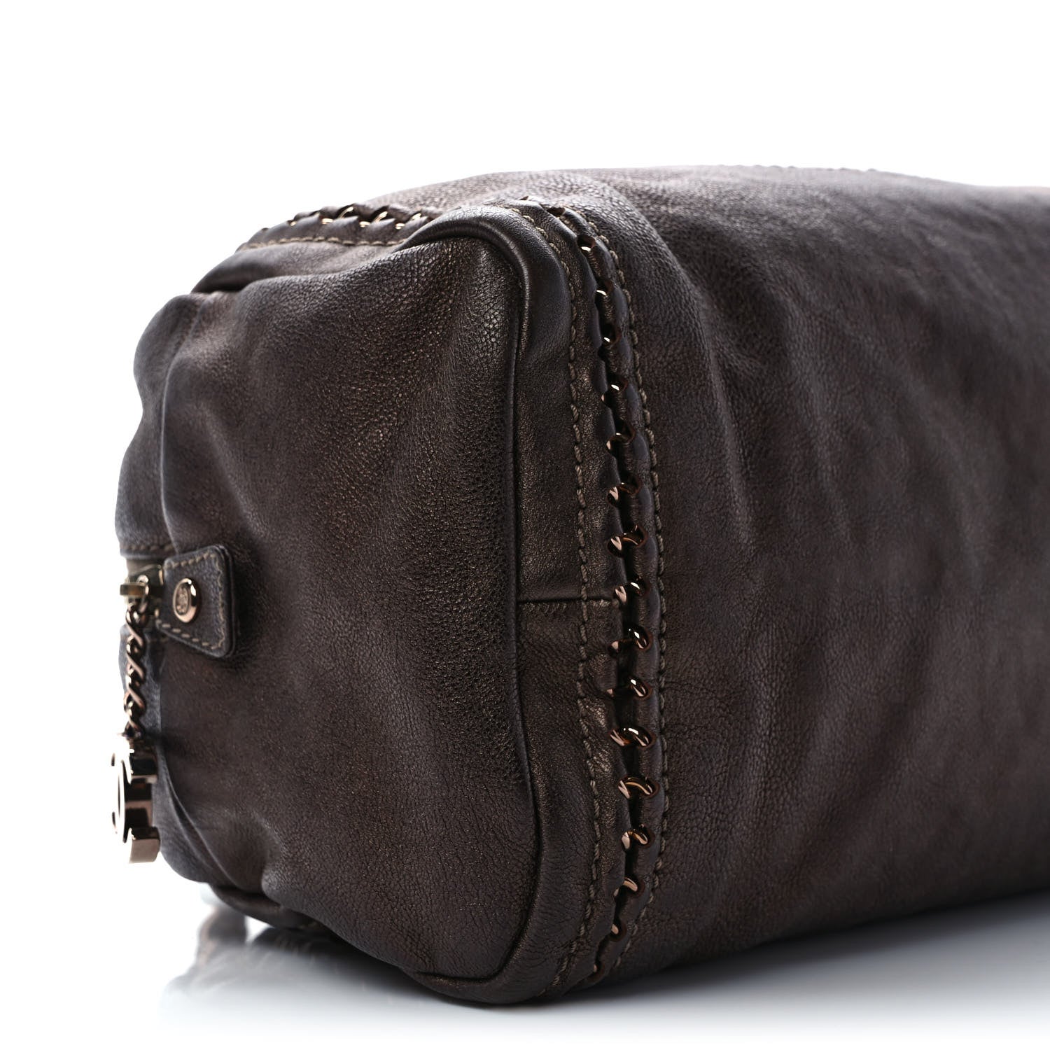 Chanel Metallic Goatskin Medium Luxe Ligne Bowler Bronze 7 of 10