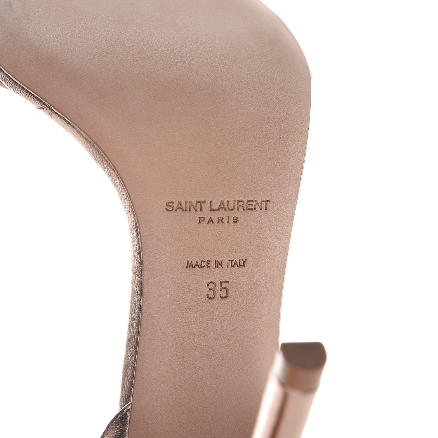 Saint Laurent Metallic Lambskin Amber 105 Ankle Strap Sandals 35 Rose Gold 6 of 8