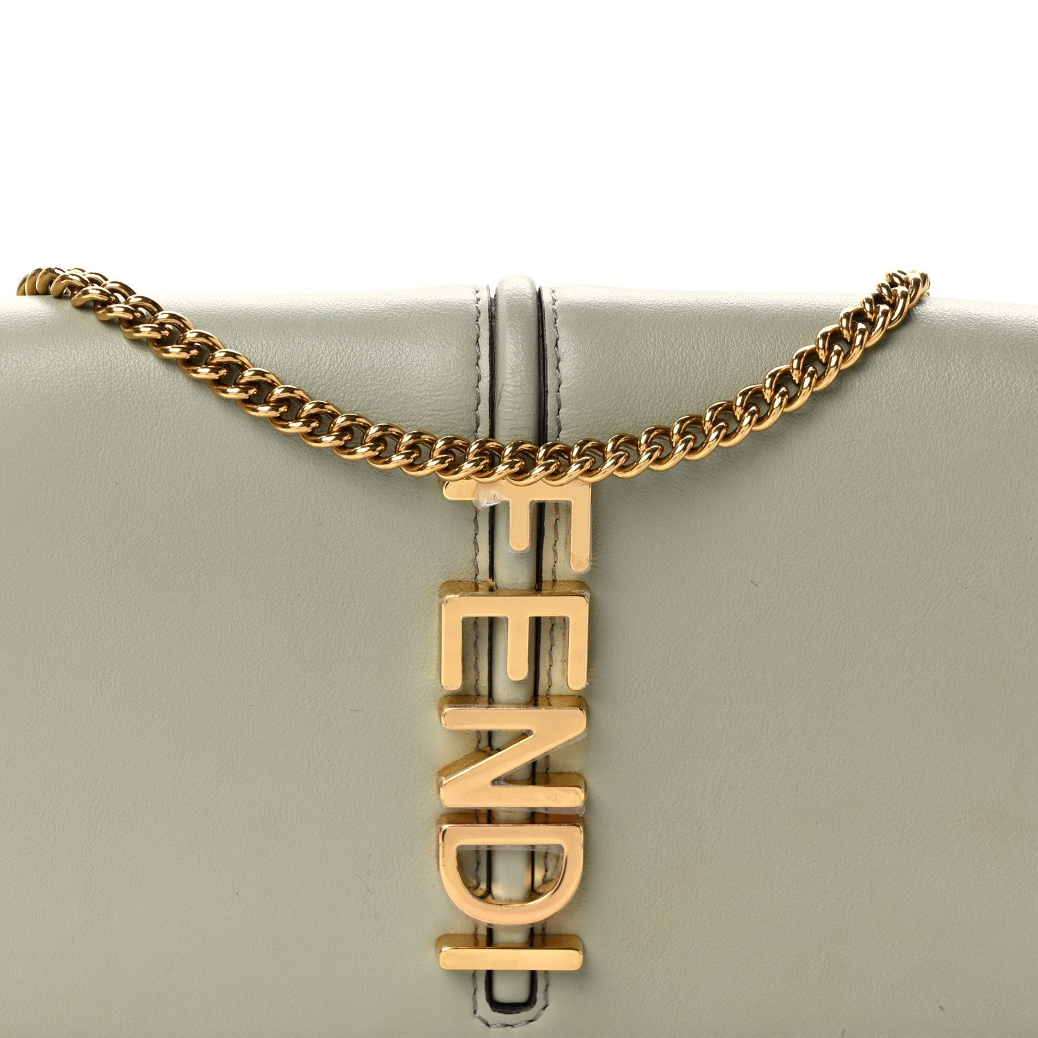 Fendi Vitello Grace Matte Fendigraphy Wallet on Chain Green Tea 8 of 12