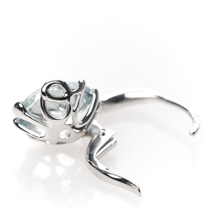 Christian Dior 18K White Gold Diamond Aquamarine Oui Drop Earrings 7 of 8