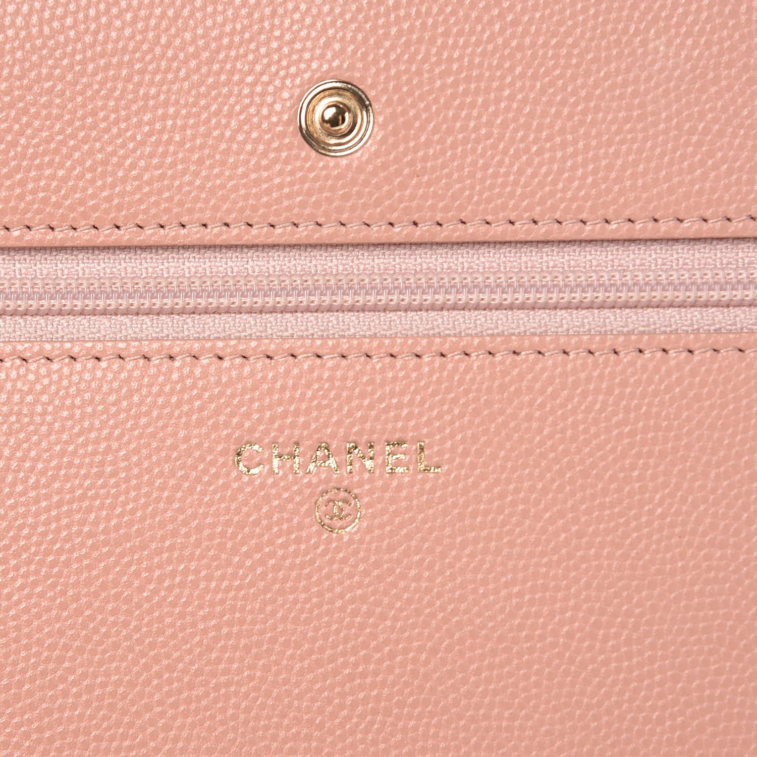 Chanel Caviar Camellia Embossed Wallet On Chain WOC Light Pink 6 of 12