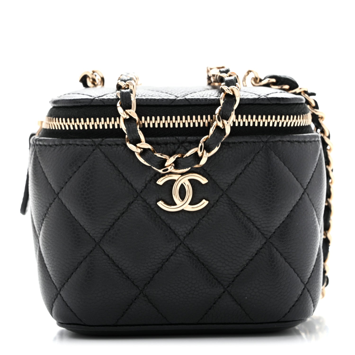 Chanel Caviar Quilted Tiny CC Mini Vanity Case With Chain Black 1 of 10