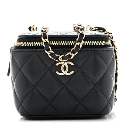 Chanel Caviar Quilted Tiny CC Mini Vanity Case With Chain Black 1 of 10