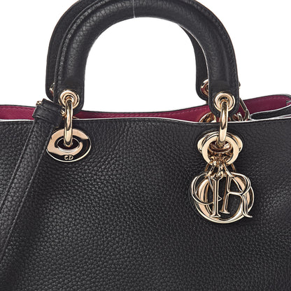 Christian Dior Bullcalf Small Diorissimo Tote Black Rose Indien 7 of 9