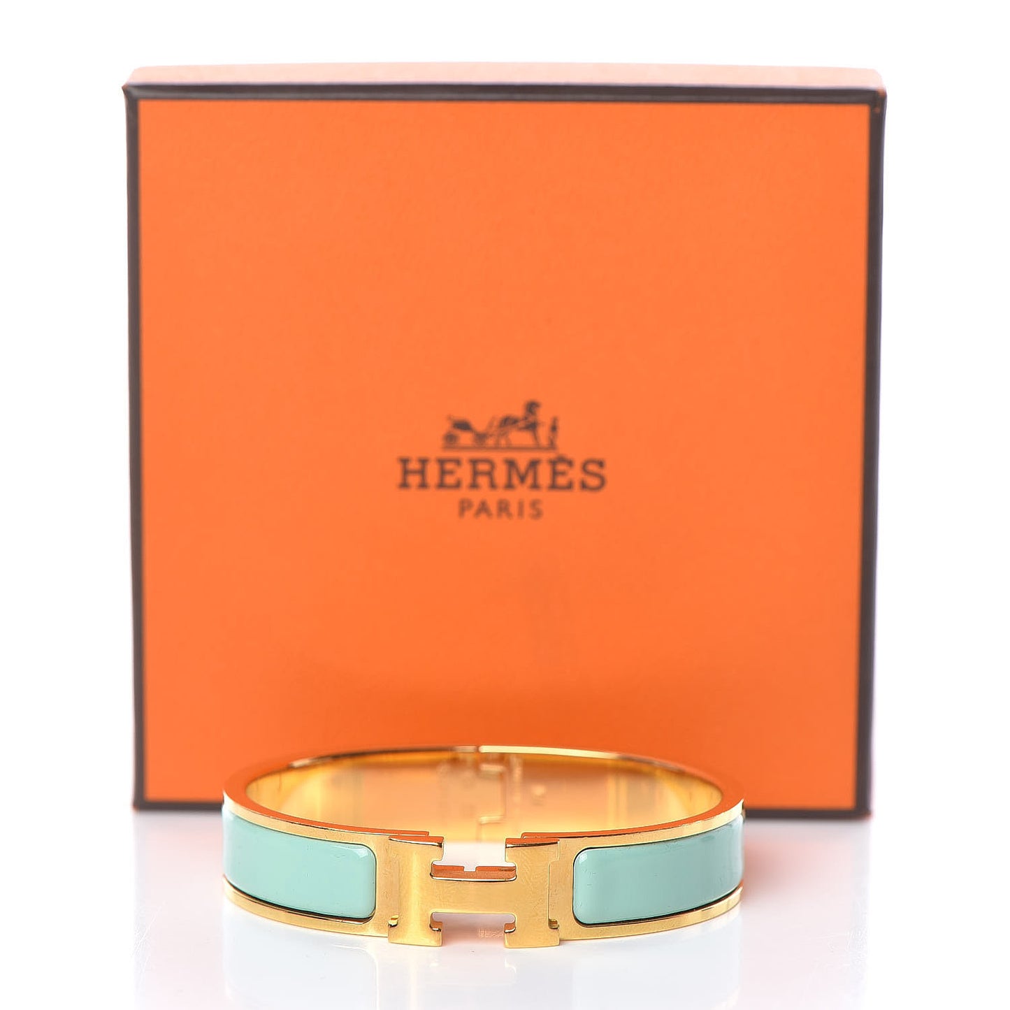 Enamel Narrow Clic Clac H Bracelet PM Vert Aqua