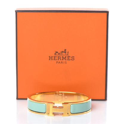Hermes Enamel Narrow Clic Clac H Bracelet PM Vert Aqua 5 of 5