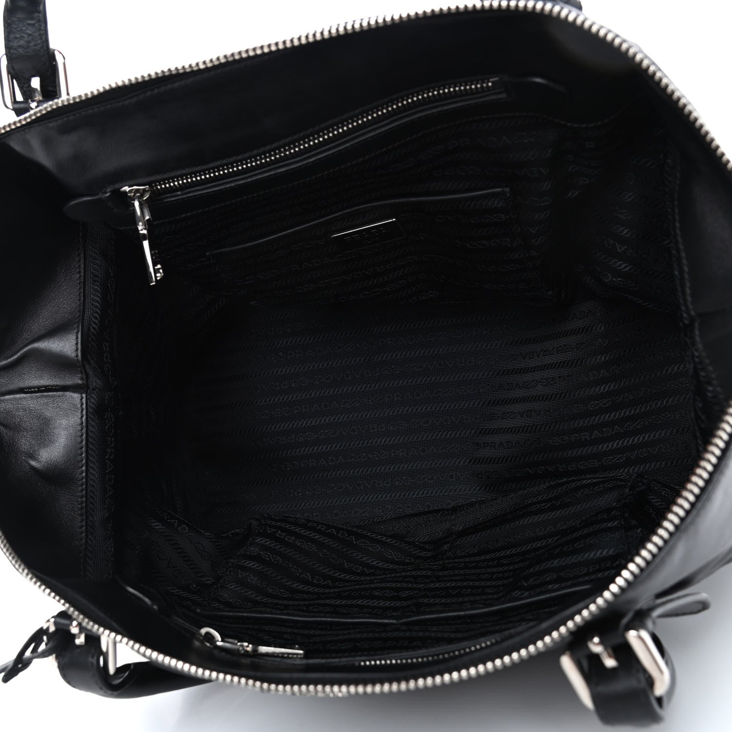 Prada Soft Calf Large Shoulder Bag Black 4 of 5