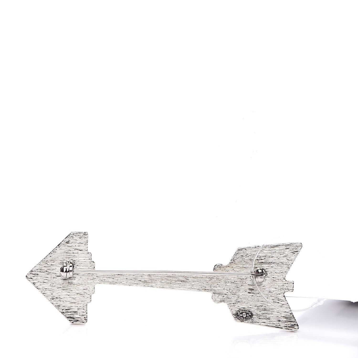 Chanel Crystal CC Arrow Brooch Silver 2 of 4