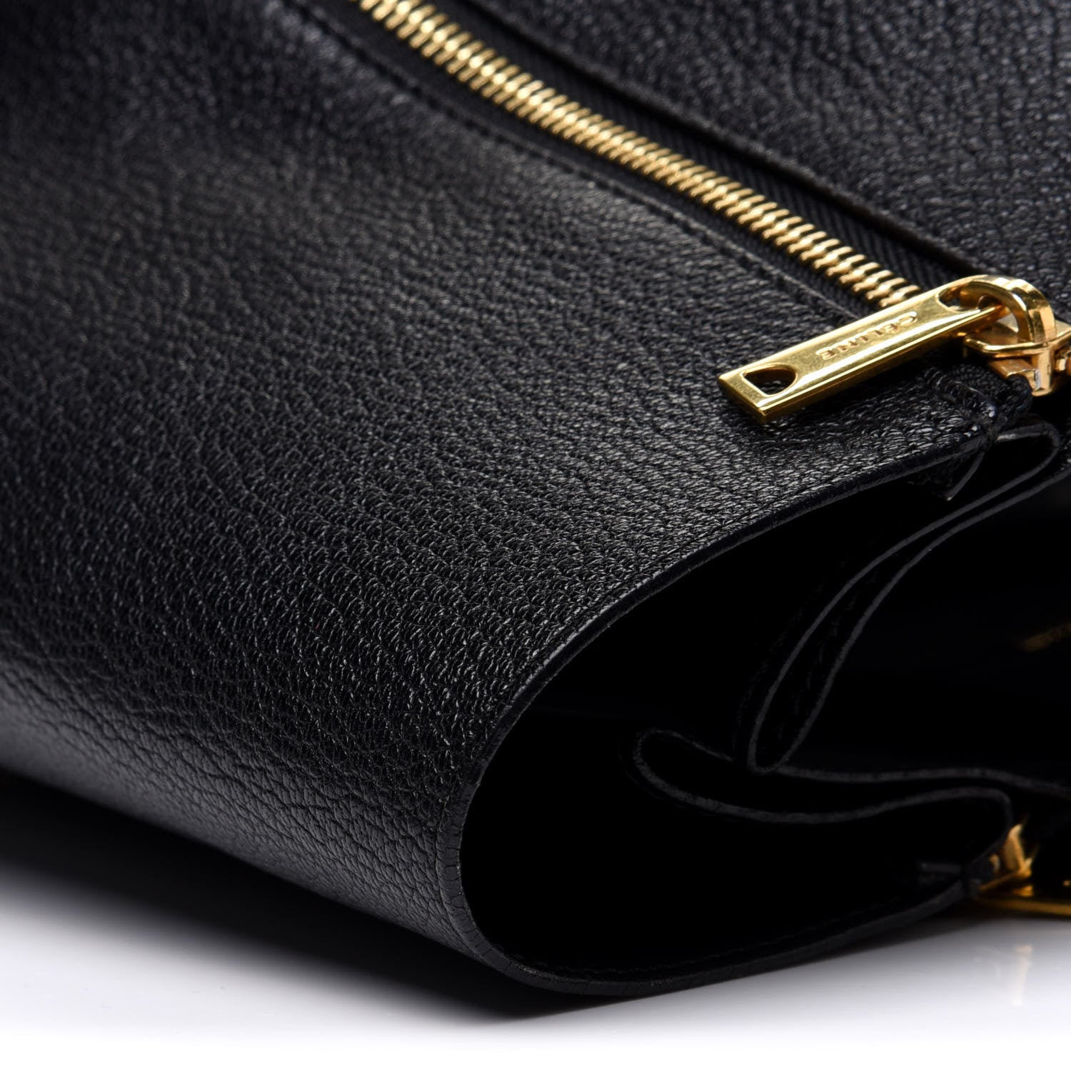 Celine Smooth Lambskin Horizontal Zipper Gusset Cabas Black 16 of 17