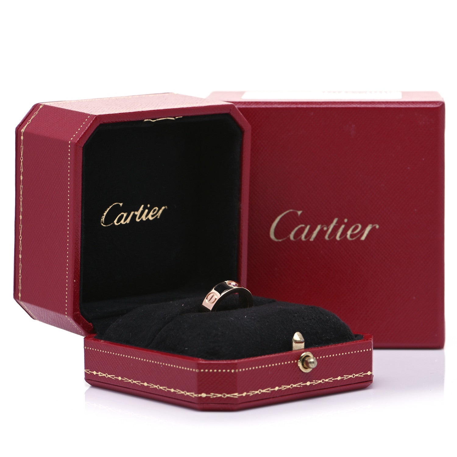 Cartier 18K Pink Gold Pink Sapphire 5.5mm LOVE Ring 44 3 5 of 5