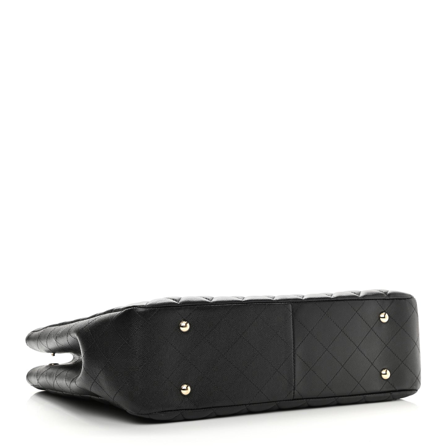Caviar Quilted Large Shopping Tote Black