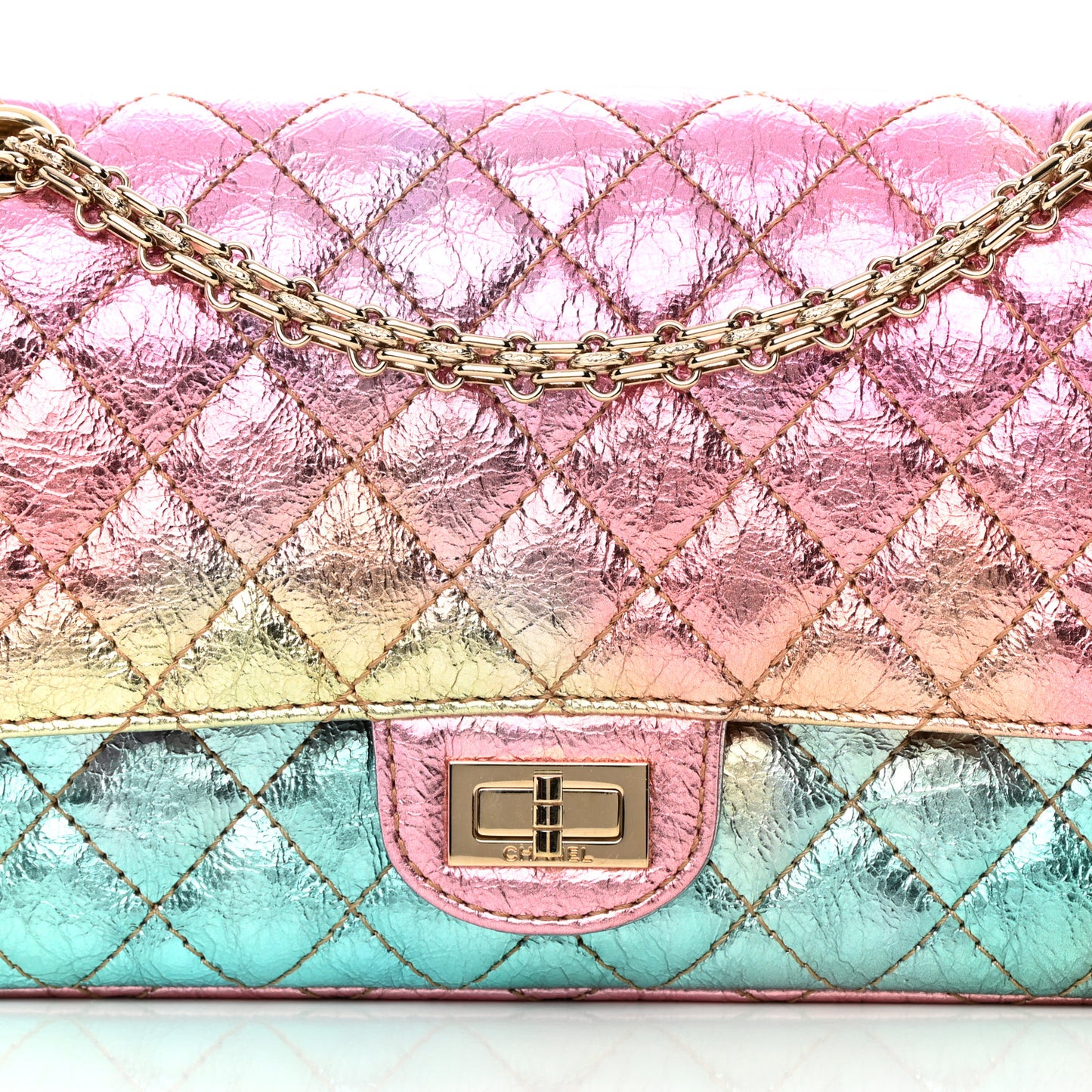 Metallic Goatskin Quilted 2.55 Reissue 225 Flap Multicolor