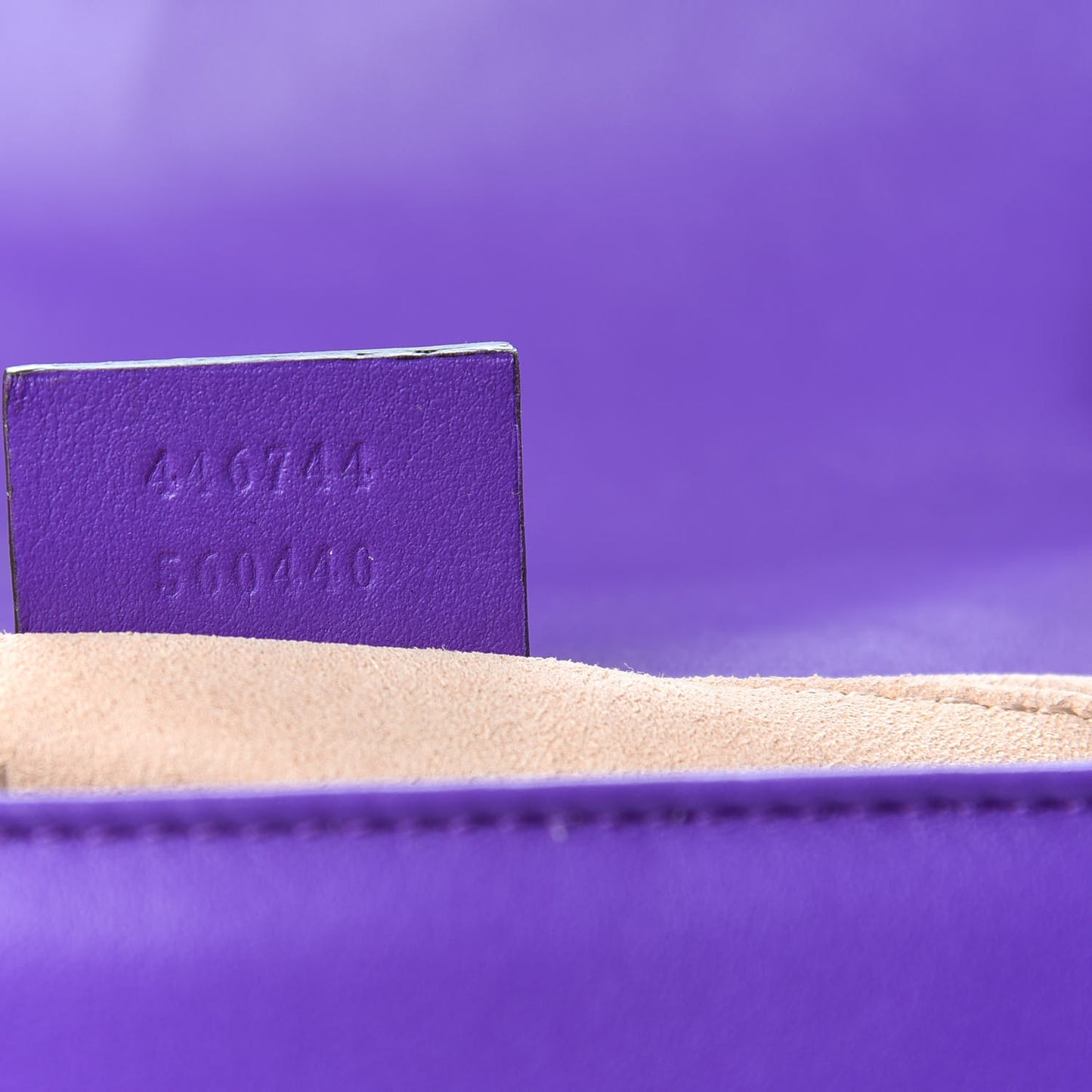 Calfskin Matelasse Mini GG Marmont Shoulder Bag Shine Purple
