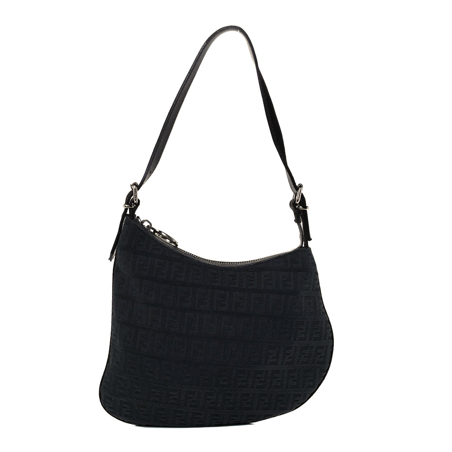 Fendi Velvet Zucchino Suede Ostrik Hobo Grigio Testa di Moro 1 of 10