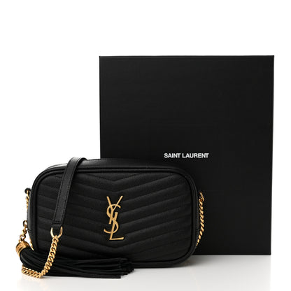 Saint Laurent Grain De Poudre Matelasse Monogram Mini Lou Camera Bag Black 11 of 11