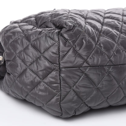Chanel Nylon Quilted Coco Cocoon Bowler Grey 9 of 11