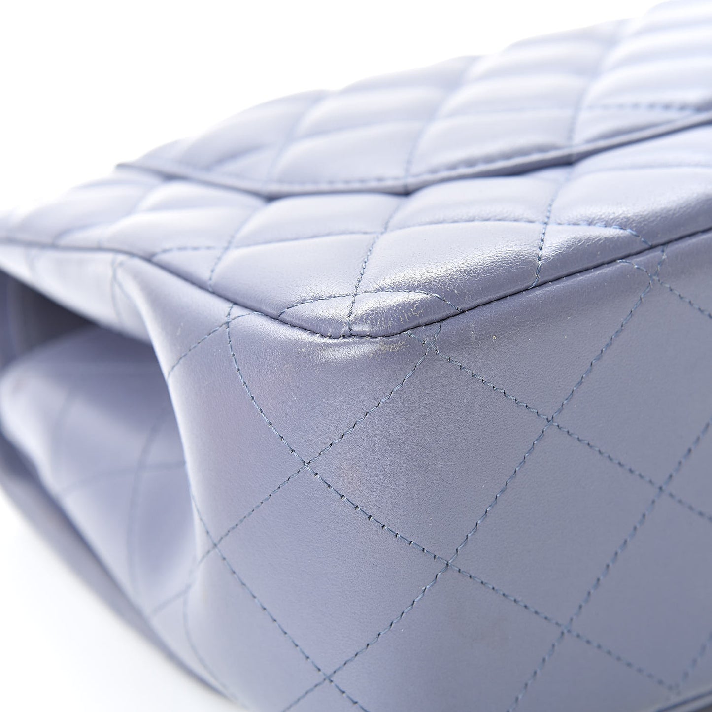 Lambskin Quilted Jumbo Double Flap Light Purple