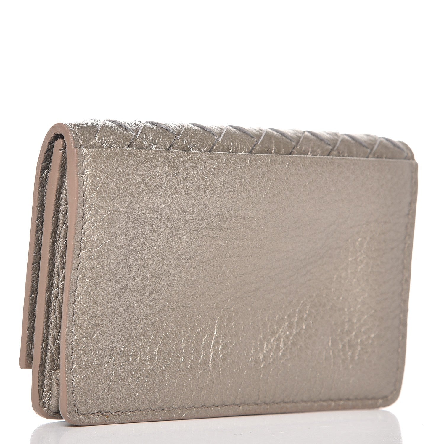 Bottega Veneta Cervo Metal Intrecciato Card Case Fume 3 of 8