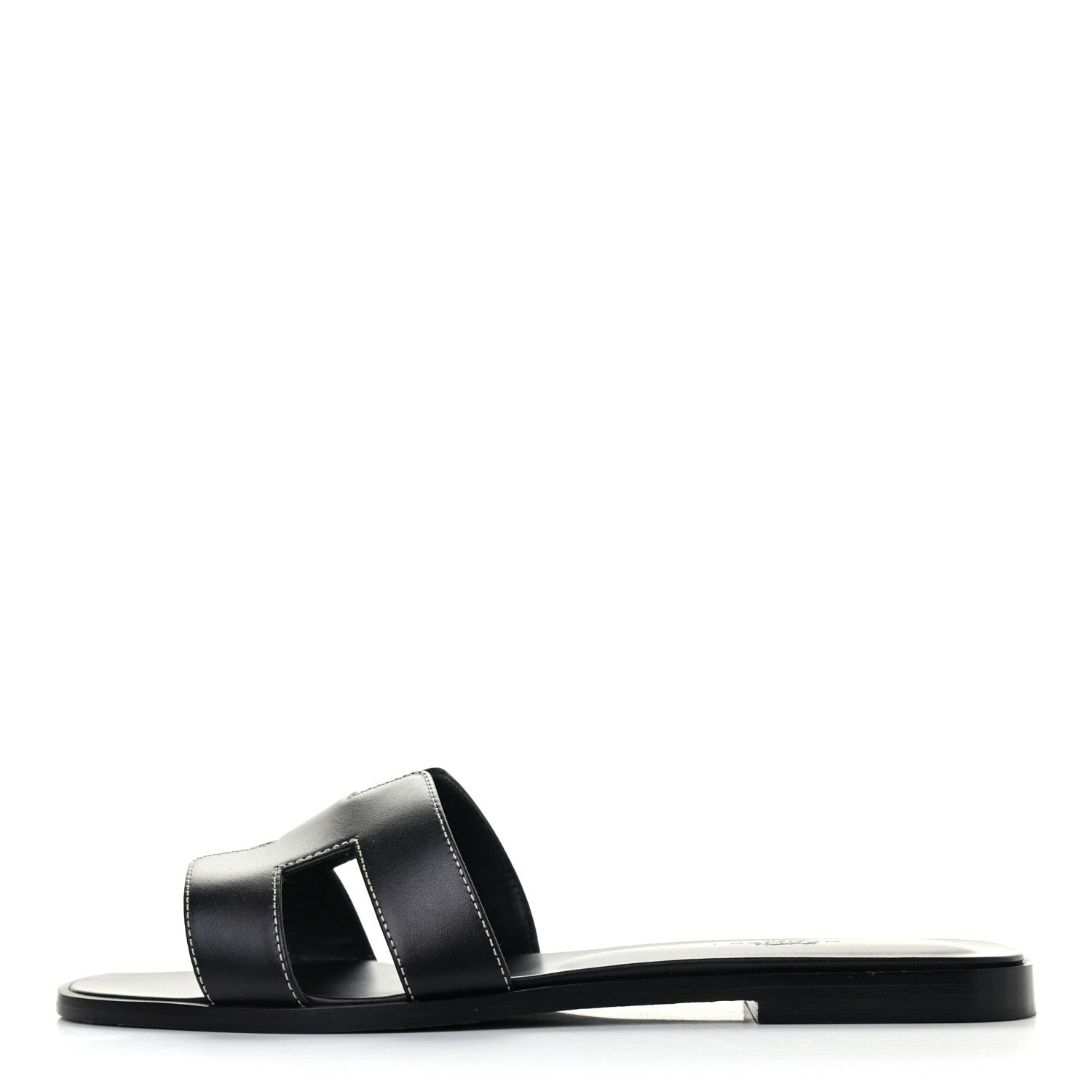 Hermes Box Calfskin Oran Sandals 40.5 Black 1 of 9