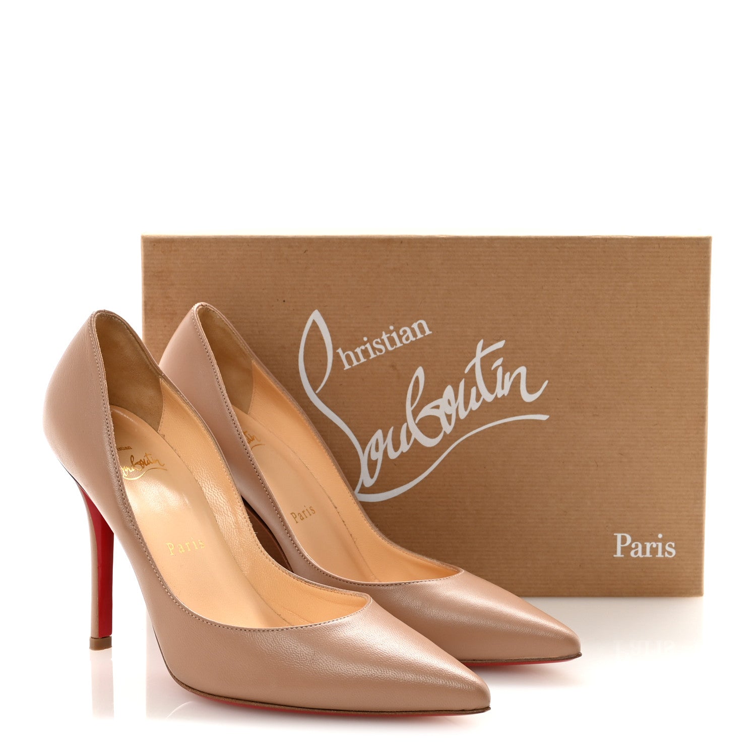 Christian Louboutin Nappa Apostrophy 100 Pumps 36 Nude 17 of 18
