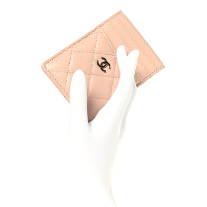 Chanel Caviar Quilted Vertical Card Holder  Light Pink 2 of 8