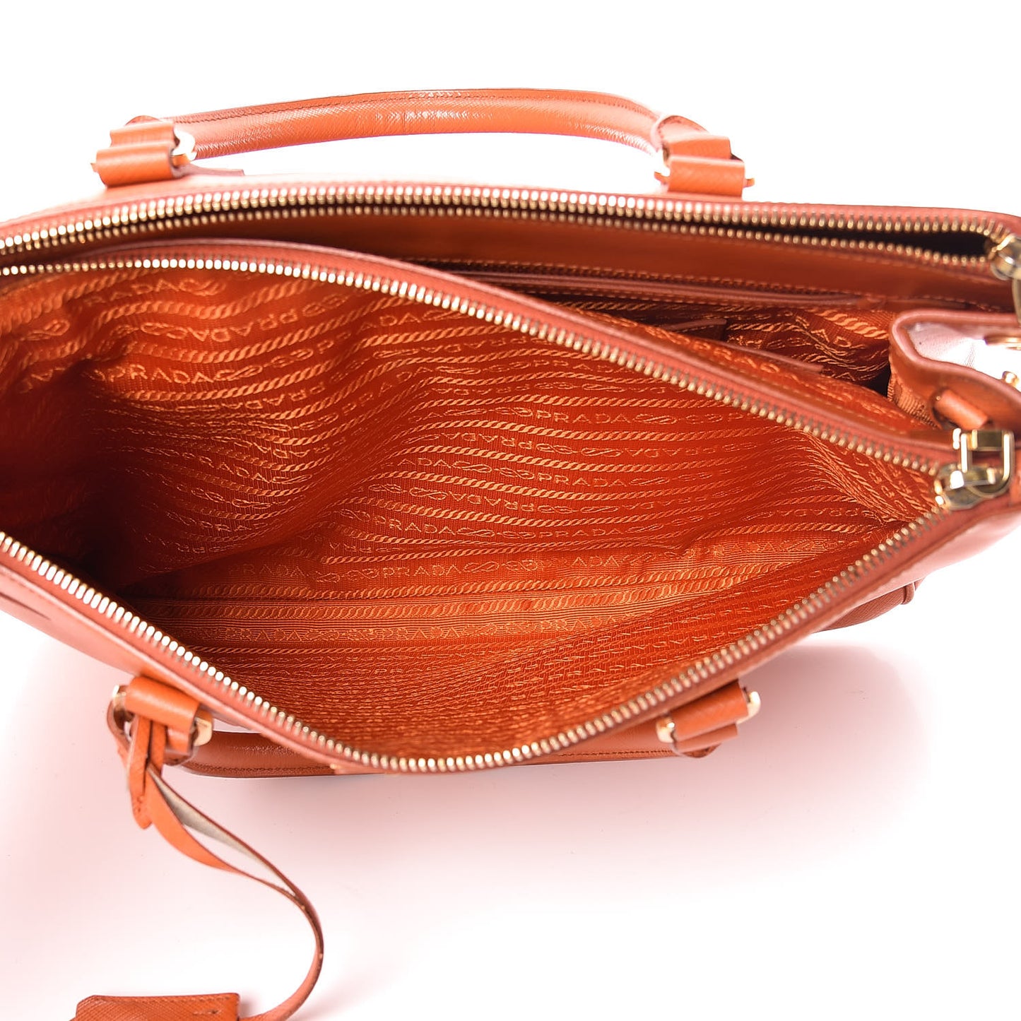 Saffiano Medium Galleria Double Zip Tote Papaya