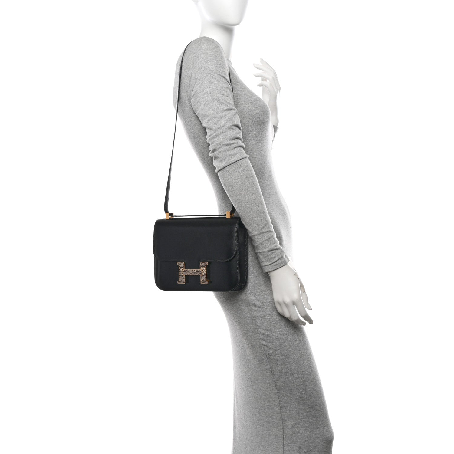 Hermes Box Lizard Constance 24 Black Ombre 2 of 12