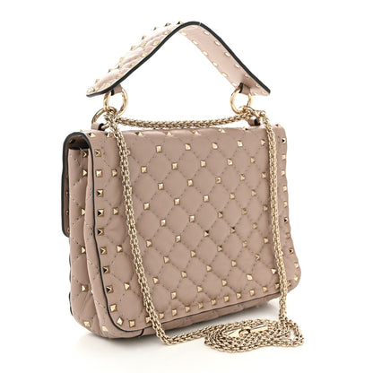 Valentino Garavani Lambskin Medium Rockstud Spike Shoulder Bag Poudre 3 of 9
