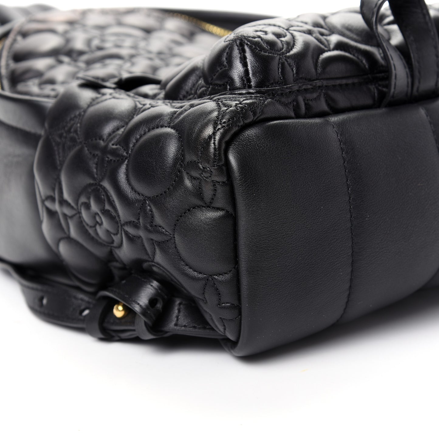Lambskin Flower Quilted Palm Springs Backpack PM Black