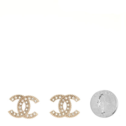 Chanel Pearl Crystal April In Paris CC Earrings Light Gold 2 of 4