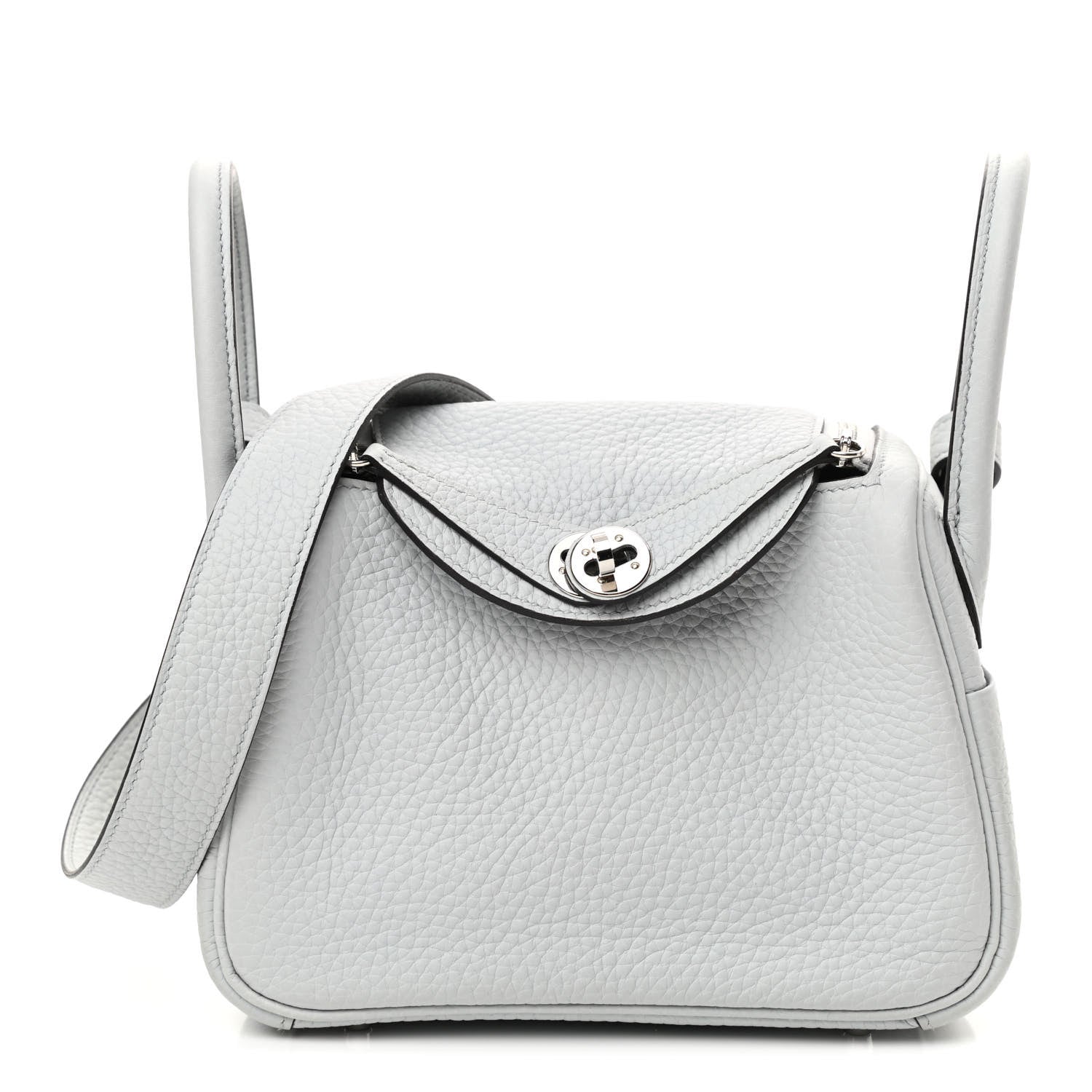 Hermes Taurillon Clemence Mini Lindy 20 Bleu Pale 1 of 12