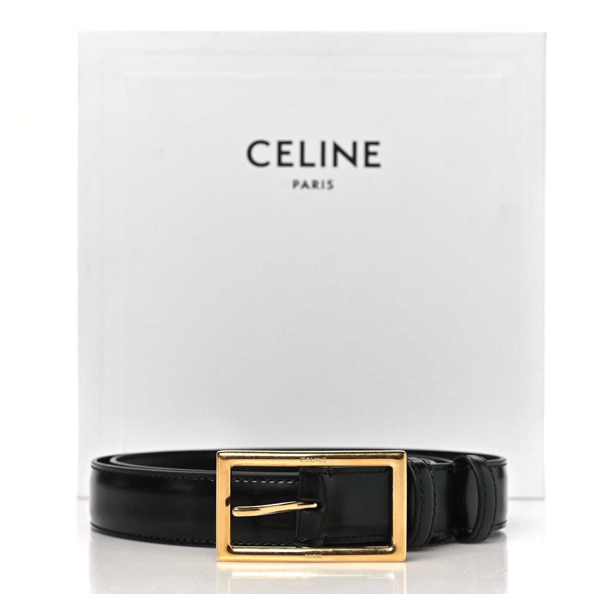 Celine Box Calfskin BC 27 25mm Belt Belt 90 36 Black 8 of 8