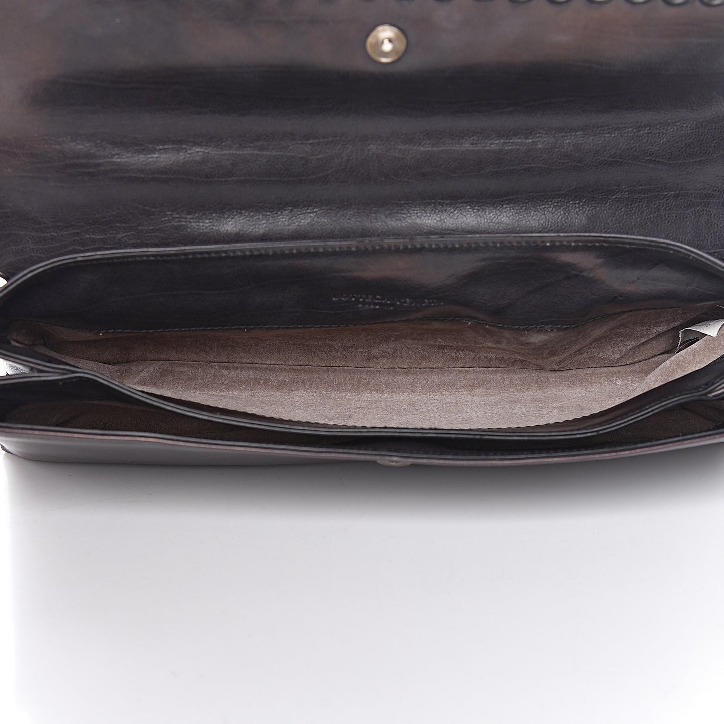 Metallic Nappa Intrecciato Eyelets Flap Shoulder Bag Matita