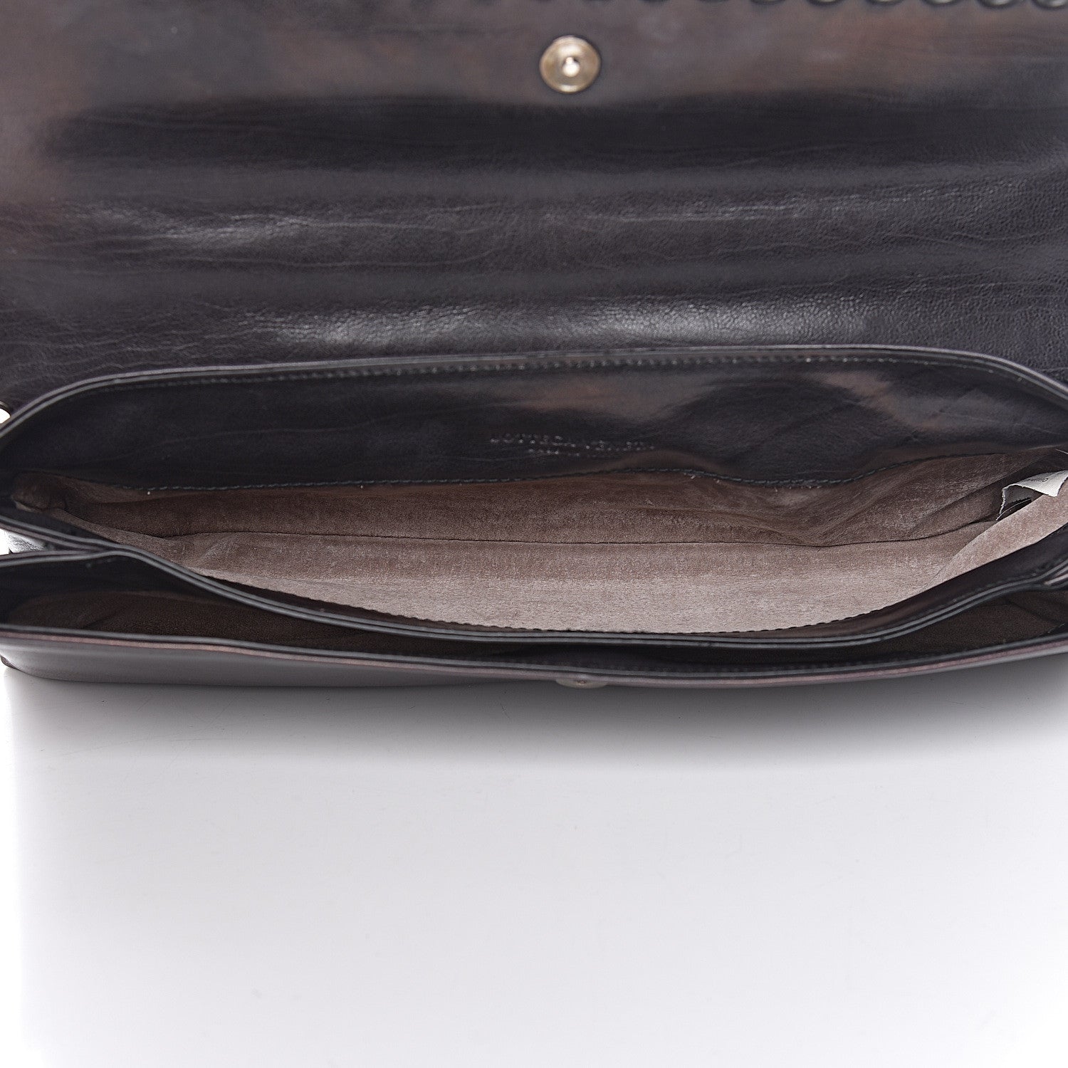 Bottega Veneta Metallic Nappa Intrecciato Eyelets Flap Shoulder Bag Matita 5 of 17