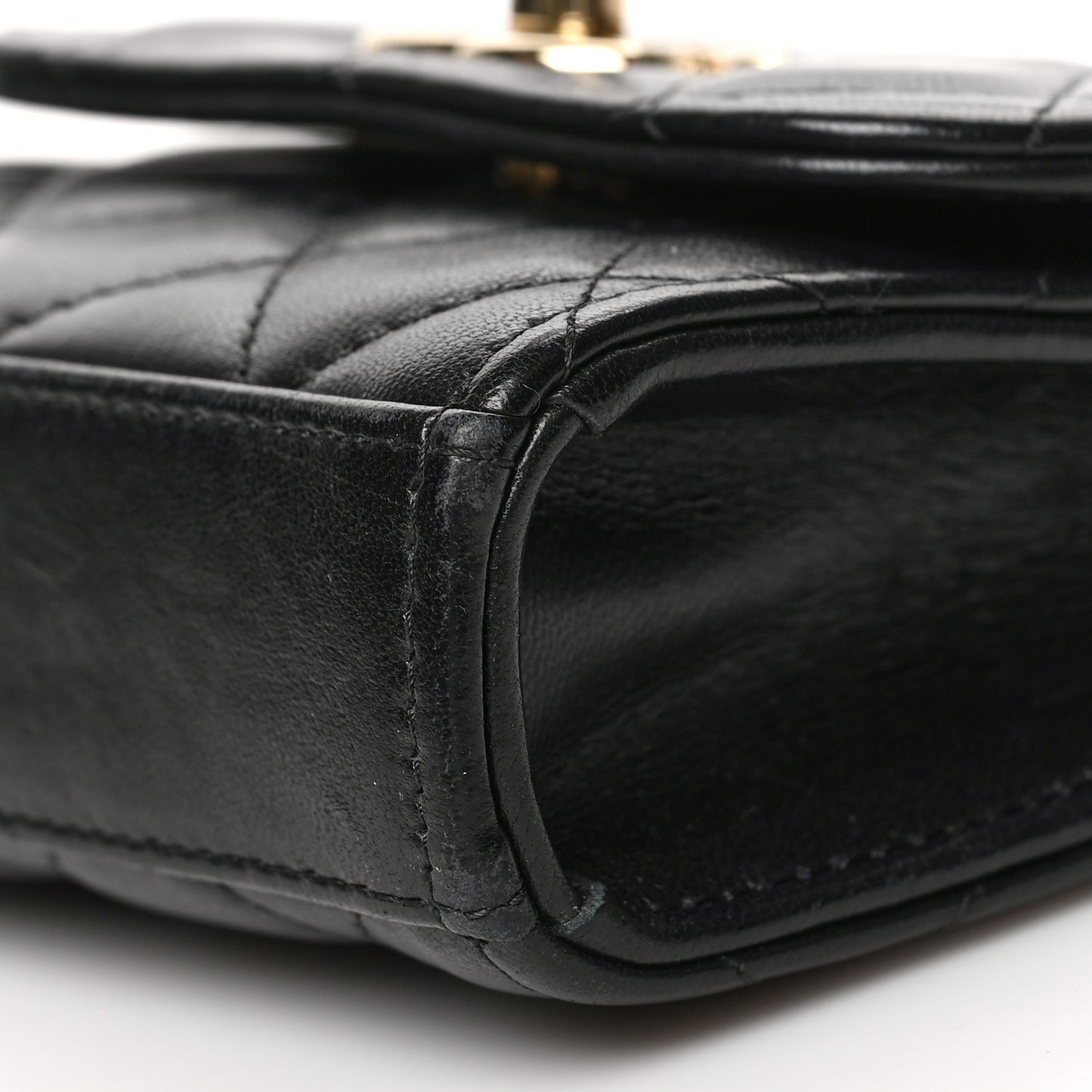 Lambskin Quilted Mini Trendy CC Chain Wallet Black