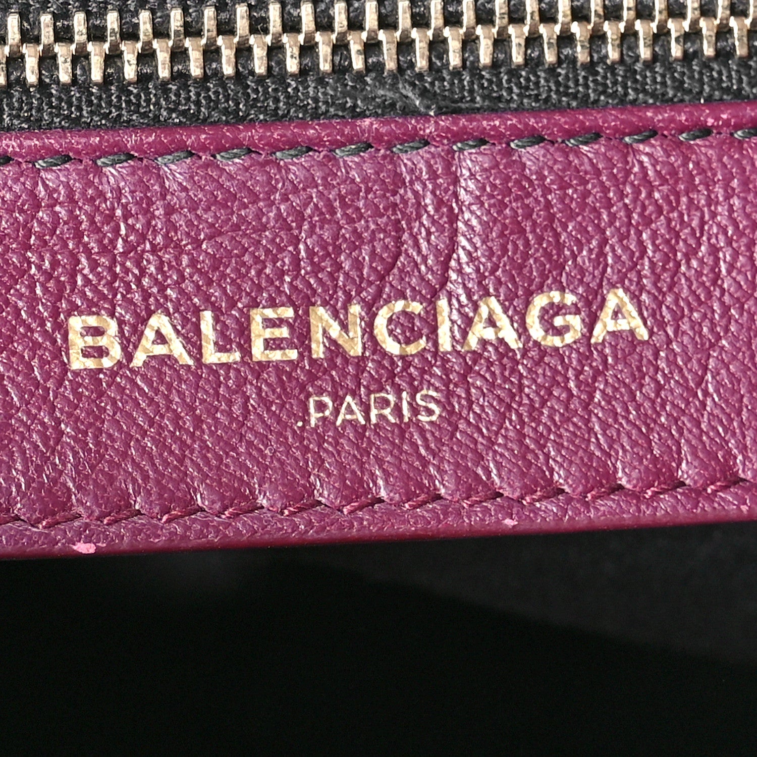Balenciaga Calfskin Crocodile Embossed Gold Hardware City Violet Prune 7 of 14