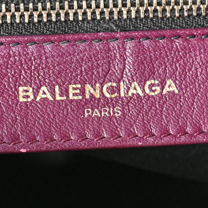 Balenciaga Calfskin Crocodile Embossed Gold Hardware City Violet Prune 7 of 14