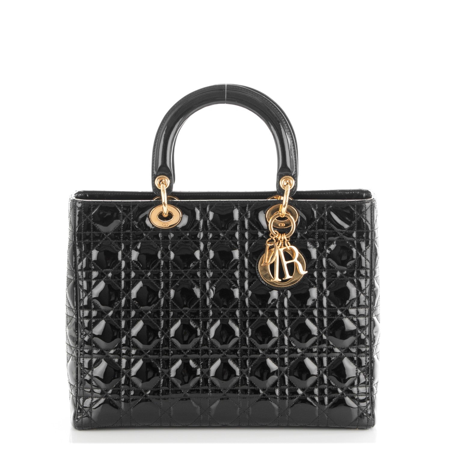 Christian Dior Patent Cannage Large Lady Dior Black 1 of 7