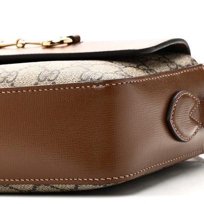 Gucci GG Supreme Monogram Small Horsebit 1955 Shoulder Bag Beige Brown Sugar 10 of 11