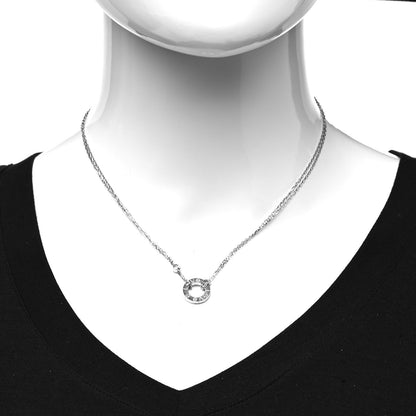 Cartier 18K White Gold 2 Diamond LOVE Necklace 2 of 6