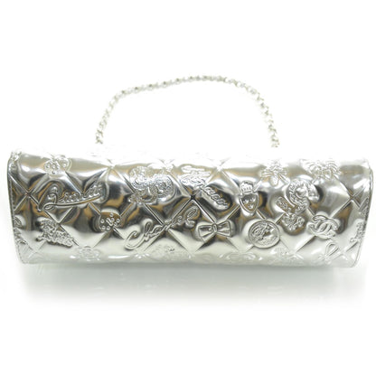 Chanel Metallic Patent Calfskin Lucky Symbols Pochette Silver 4 of 8
