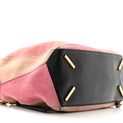 Loewe Calfskin Suede Medium Puzzle Bag Pink Black Multicolor 8 of 12