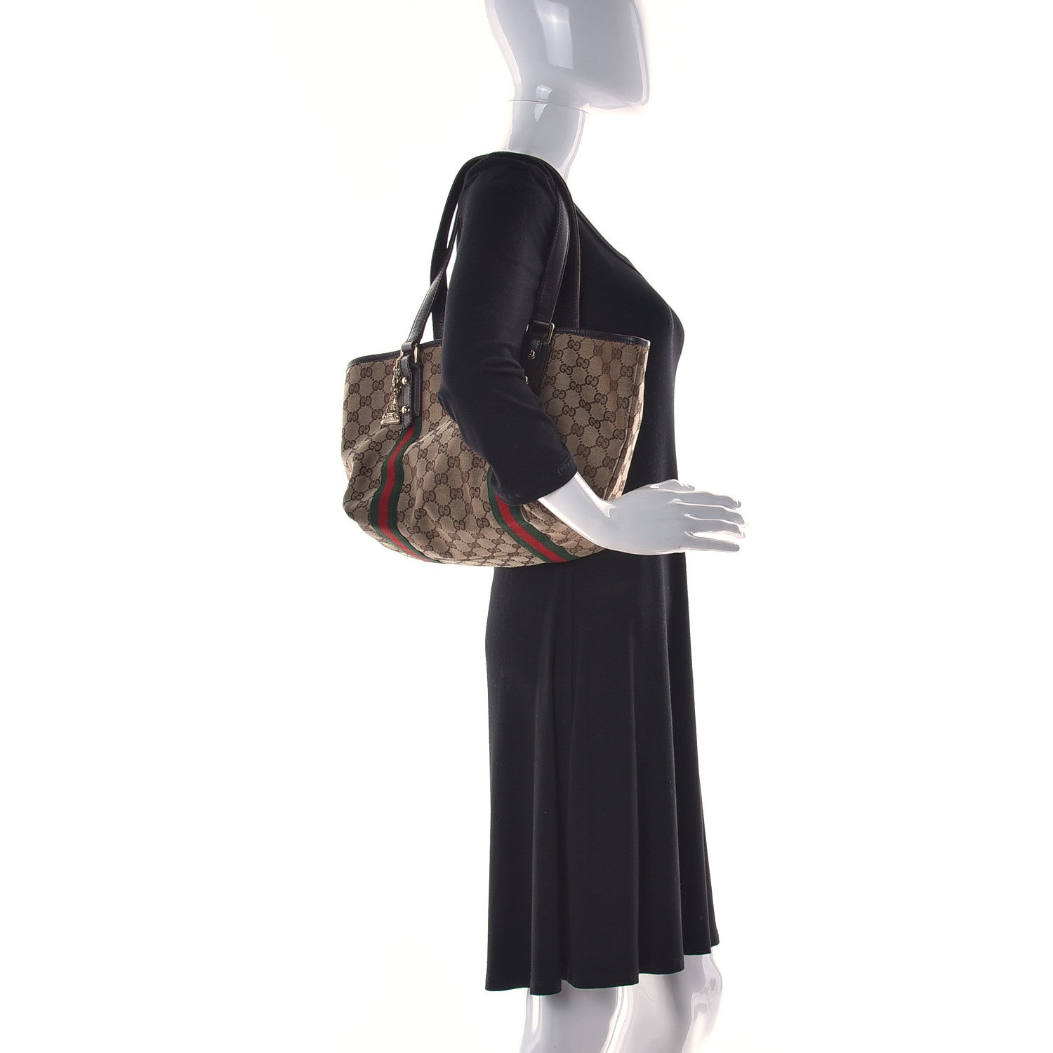 Gucci Monogram Medium Jolicoeur Tote Dark Brown 2 of 10