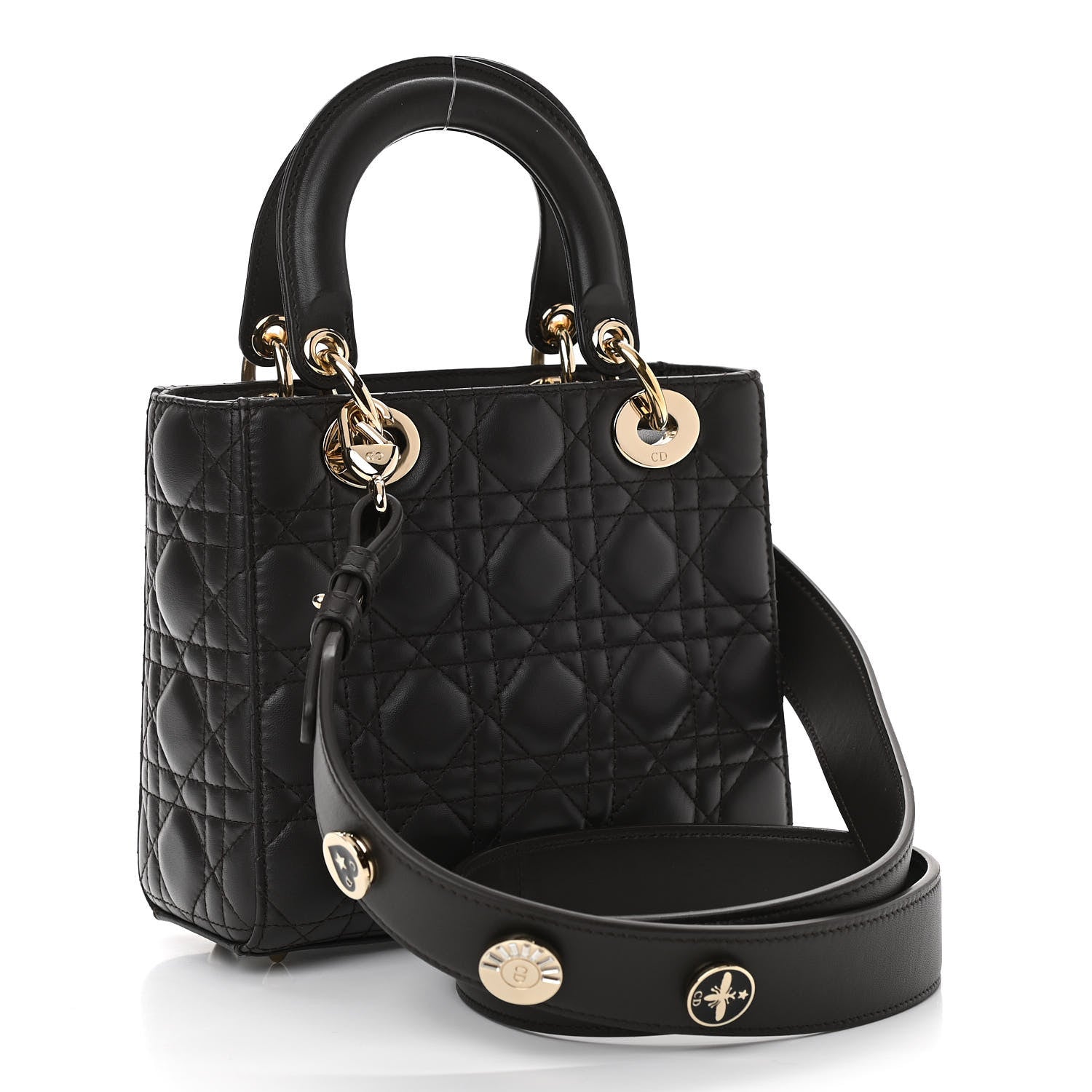Christian Dior Lambskin Cannage Small Lucky Badges My Lady Dior Dark Grey 3 of 11