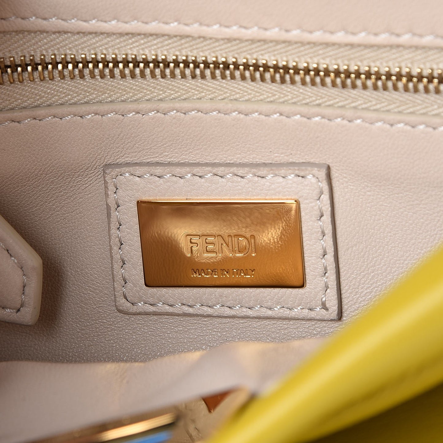 Nappa Colorblock Mini Peekaboo Iconic Satchel Lime Blue Royal Latte