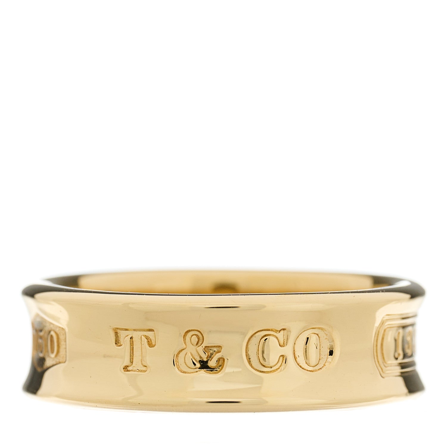 Tiffany 18K Yellow Gold 1837 Band Ring 53 6.25 1 of 8